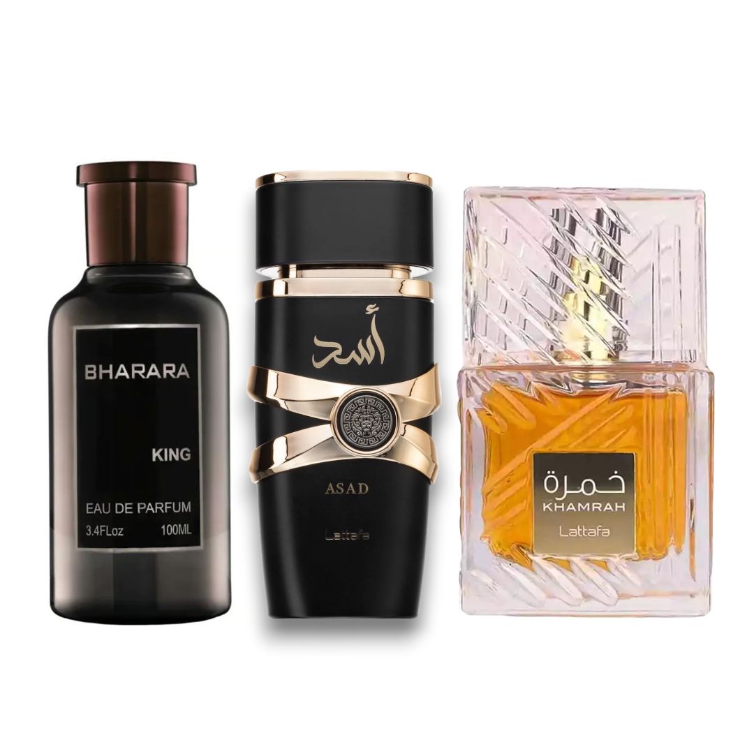 ¡Imperdible! Kit de Perfumes Árabes Más Deseados: Compra 2 y Llévate 1 Gratis en el Kit Atracción Suprema con 3 Perfumes Premium:🚨 ¡Solo Quedan 15 Unidades!