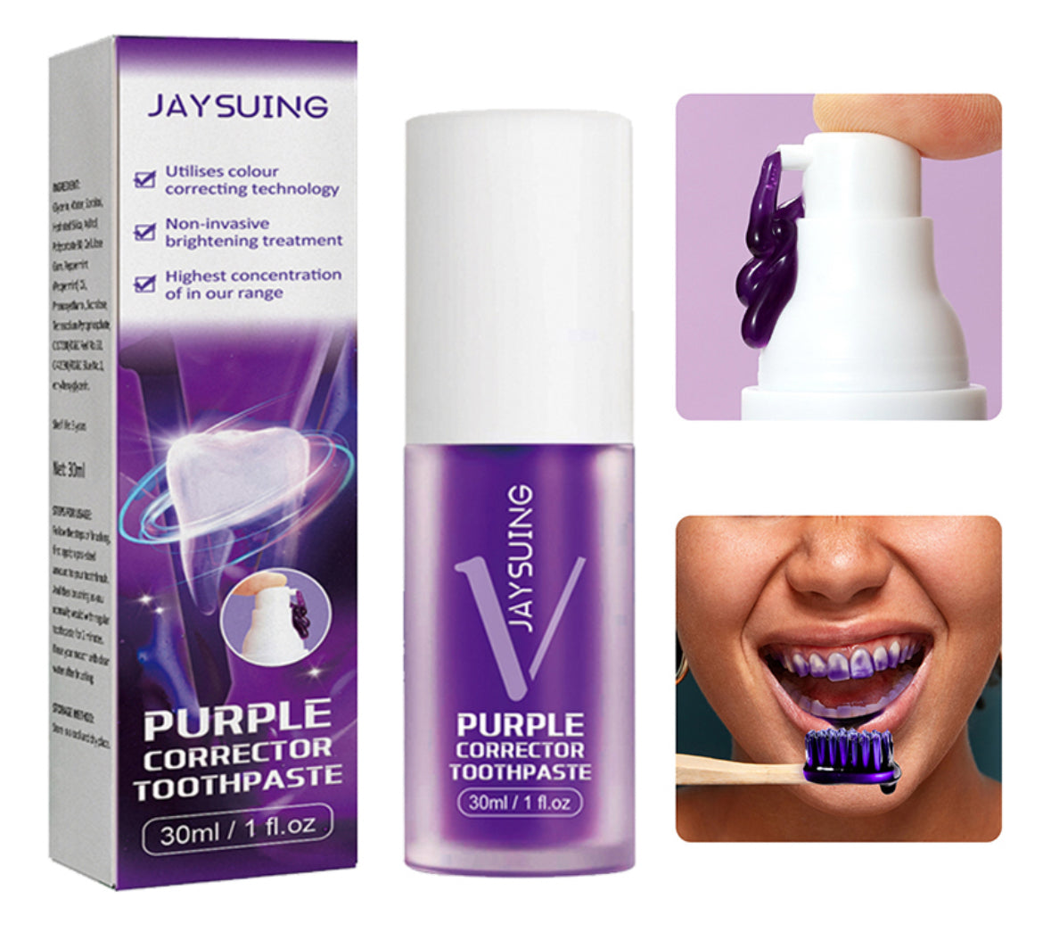 Purple Clareador V34: ¡Transforma Tu Sonrisa con Brillo Inmediato! Compra 1 y Obtén Otro Gratis – ¡Elimina las Manchas Ahora!